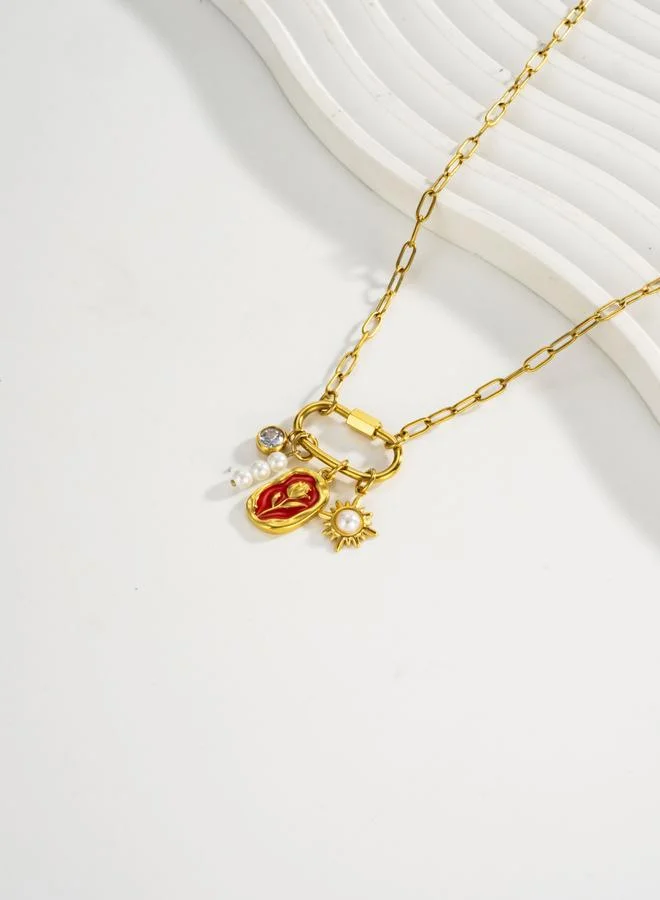 Take Two  Women Gold Charm Pendant Necklace for Women | Best Price UAE